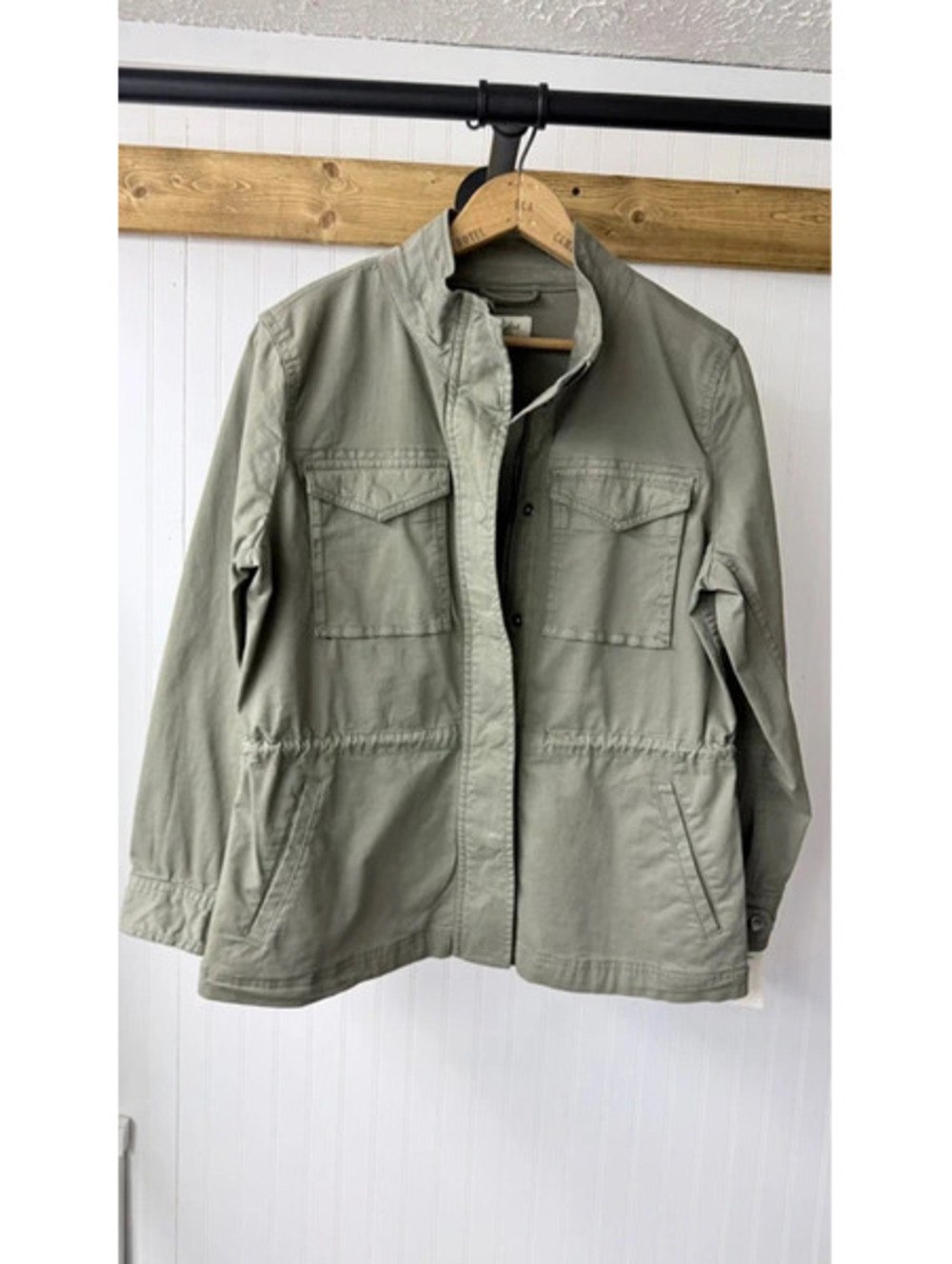 Style & Co. Olive Green Cotton Utility/Field Jacket medium military new